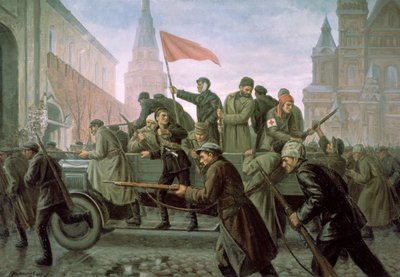 La toma del Kremlin de Moscú en 1917, 1938 de Konstantin Ivanovich Maximov